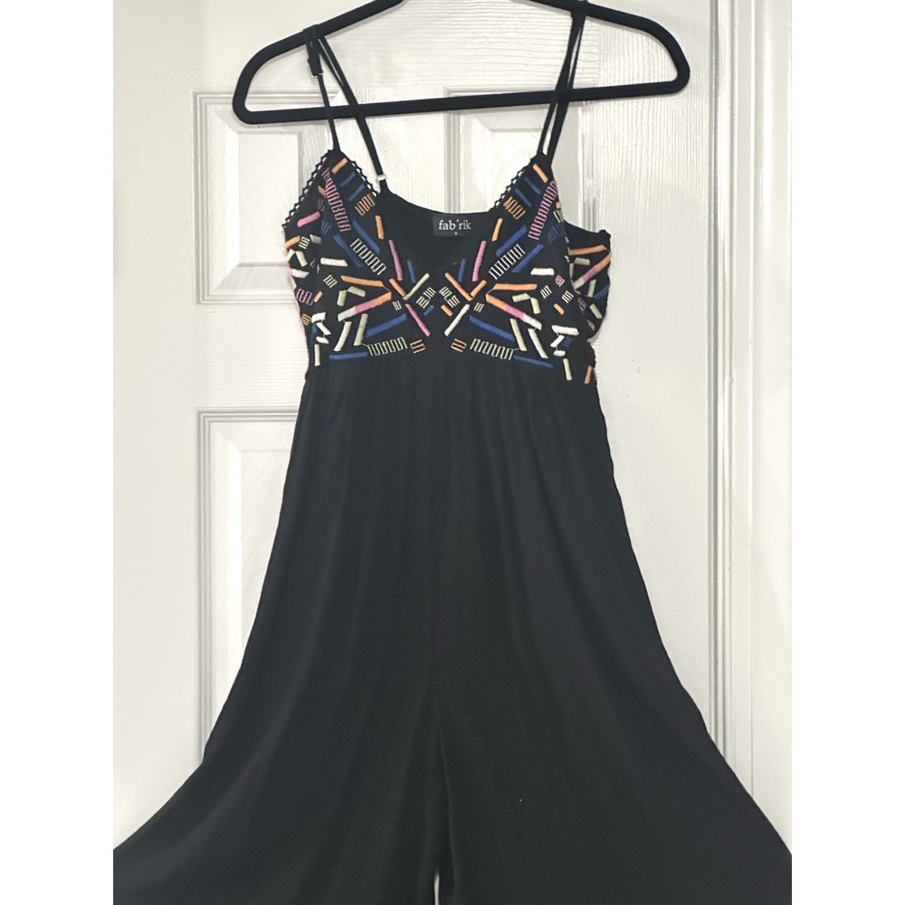 Women’s Jumpsuit Fab’rik Size S Black Palazzo Pants Leg Wide Leg One Piece - Picture 7 of 16
